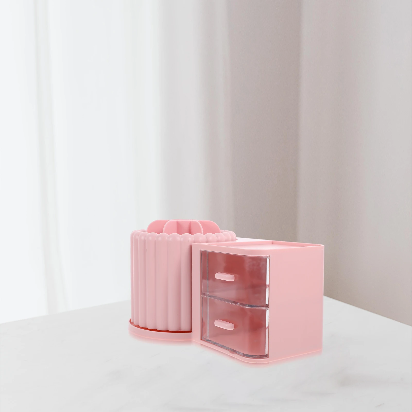 

360 Degree Rotating Desk Organizer Pen Holder Pencil Storage Brush Case Multi Compartment Desktop Stationery Holder