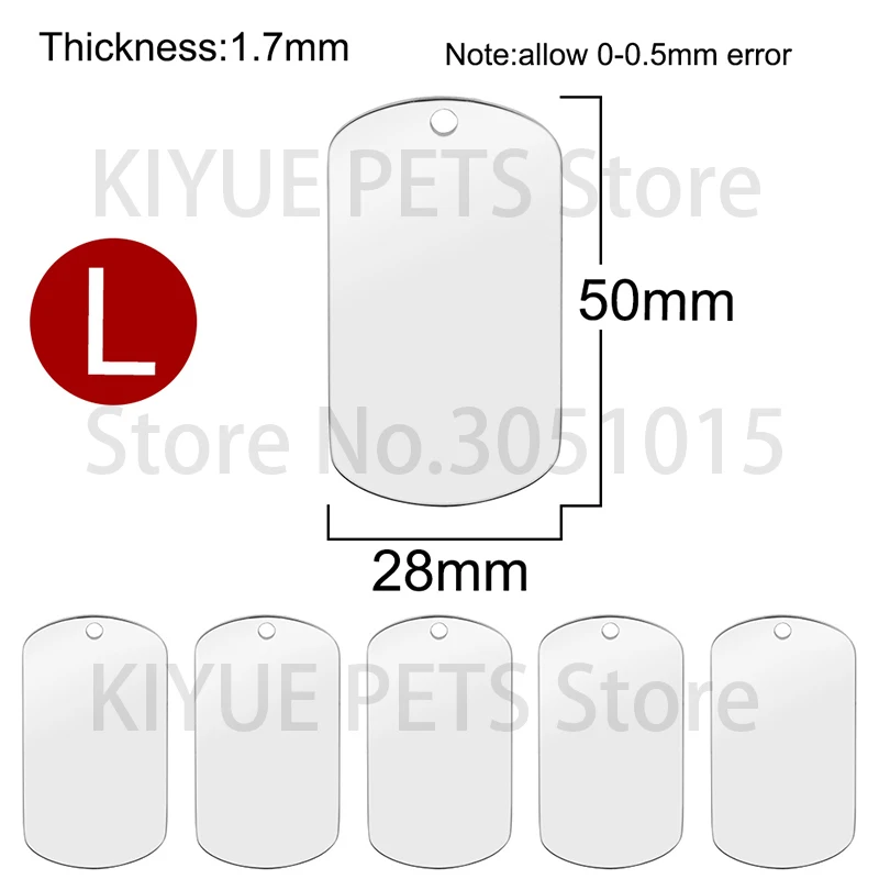 20Pcs Dog Cat ID Tag Blank Personalized Pet Collar Charm Name Pendant Bone Keyring Necklace Puppy Accessory Dropshipping