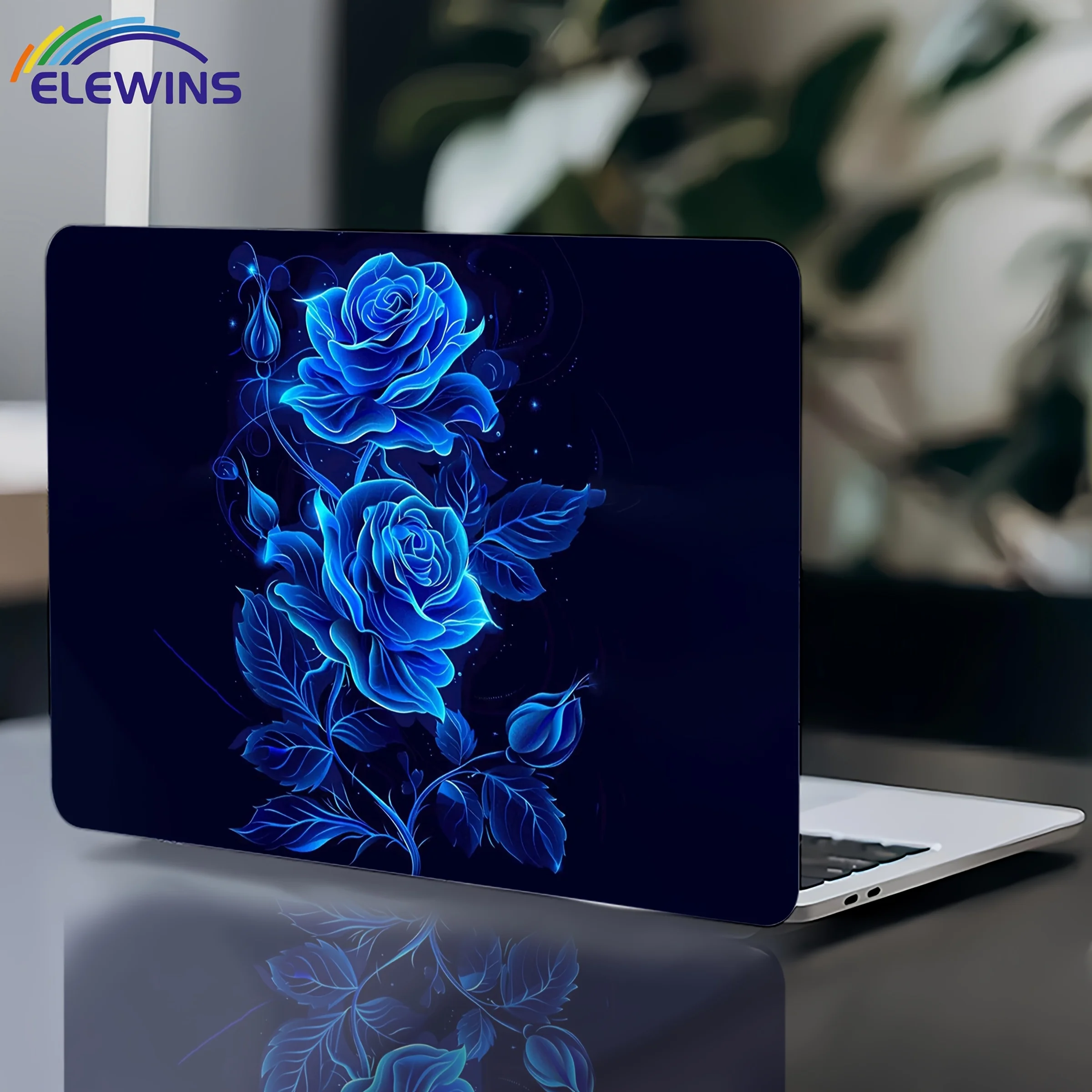 

2-Pack Blue Rose Pattern Laptop Art Decal Case, Universal Laptop Skin Sticker for Laptops, Cars,Helmets,Motorcycles,Refrigerator