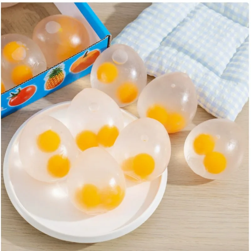 Eigelb-Kugeln für Splat Ball, durchsichtiges Eigelb-Spaß-Quetschspielzeug für Erwachsene, Angstlinderer, sensorisches Splat-Fidget-Spielzeug zum Quetschen