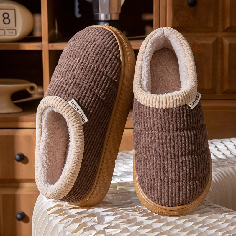 Winter Warm Men Sandals Shoes Non-Slip Womens Home Slippers Light Weight Slides New Female Male Indoor Room Cotton Mens Sandals