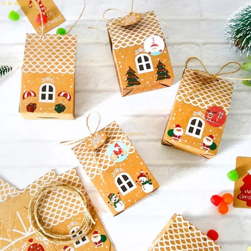 W3JE DIY Christmas Advent Calendar Box 24 Sets Countdown to Christmas Gift Package