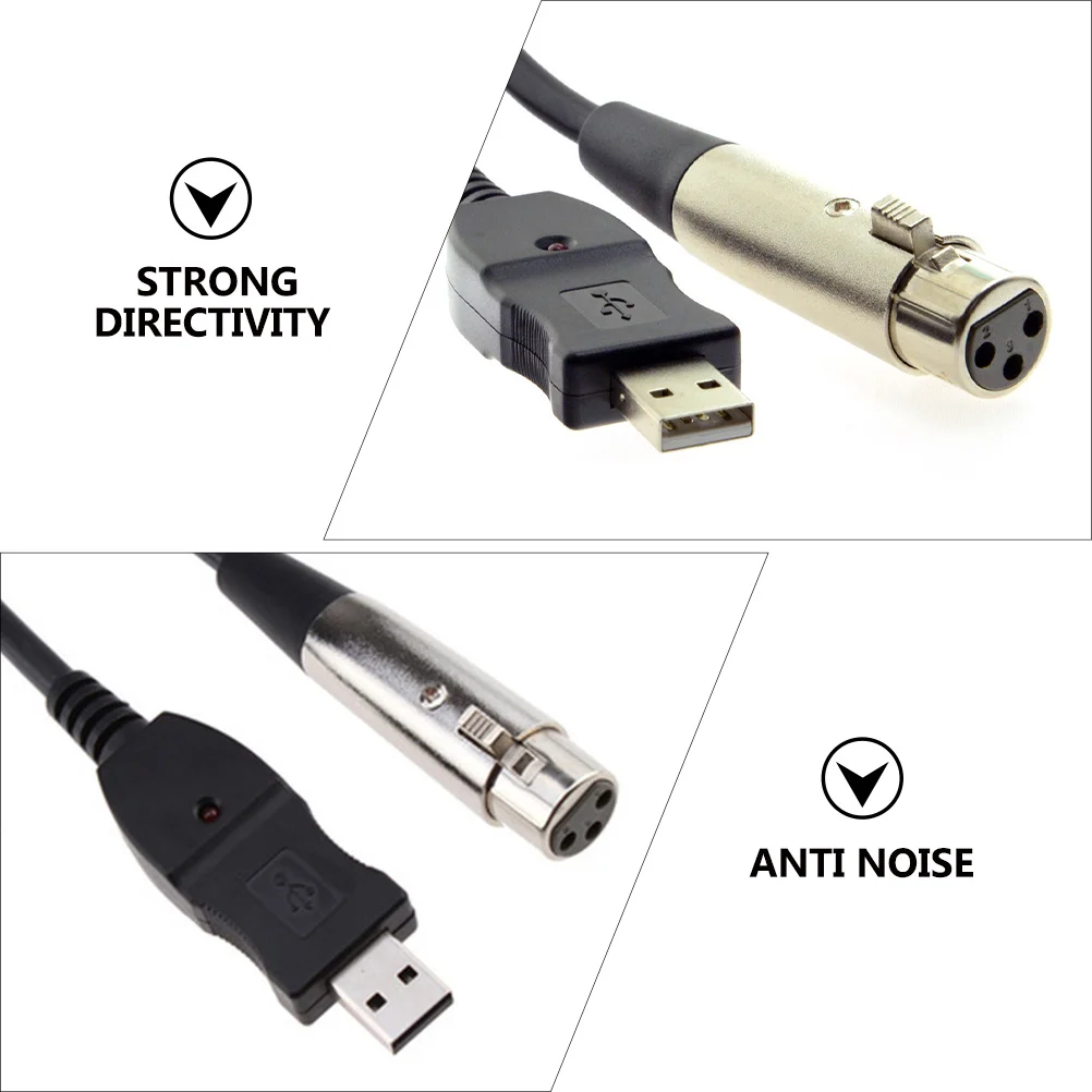

3M USB 2.0 to Xlr Converter Cable for Microphone Recording Professional Audio Accessory High Sensitivity Condenser Anti Noise