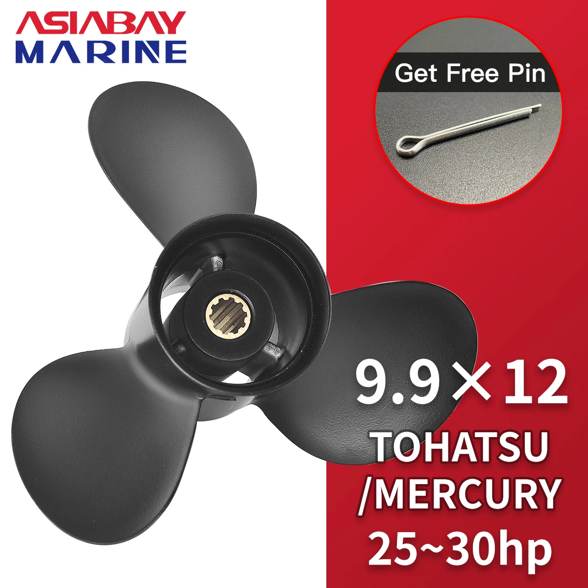 Подвесной пропеллер 9,9x12 для Tohatsu Mercury Nissan 25hp 30hp подвесной винт 9,9*12 лодочный морской мотор из алюминиевого сплава 3R0B645250 Подвесной пропеллер 9,9x12 для Tohatsu Mercury Nissan 25hp 30hp подвесной винт 9,9*12 лодочный морской мотор из алюминиевого сплава 3R0B645250