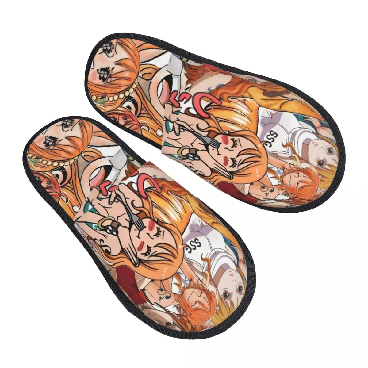 Zapatillas de espuma viscoelástica cómodas con dibujos animados N-Namies personalizados, zapatos de casa de Hotel de Manga para mujer