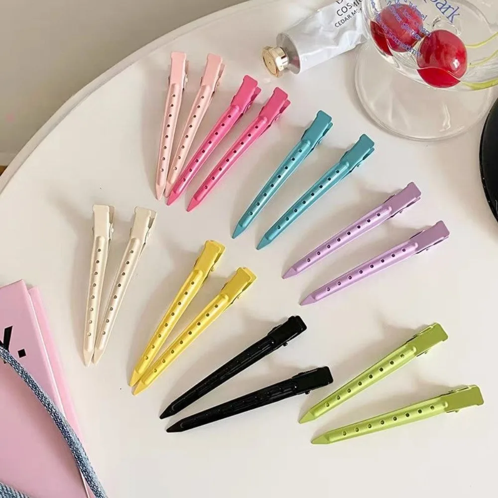5Pcs Colorful Metal Hair Root Fluffy Clip Makeup Setting Seamless Side Bangs Hairpin Positioning Duck Bill Clip Hair Accessories