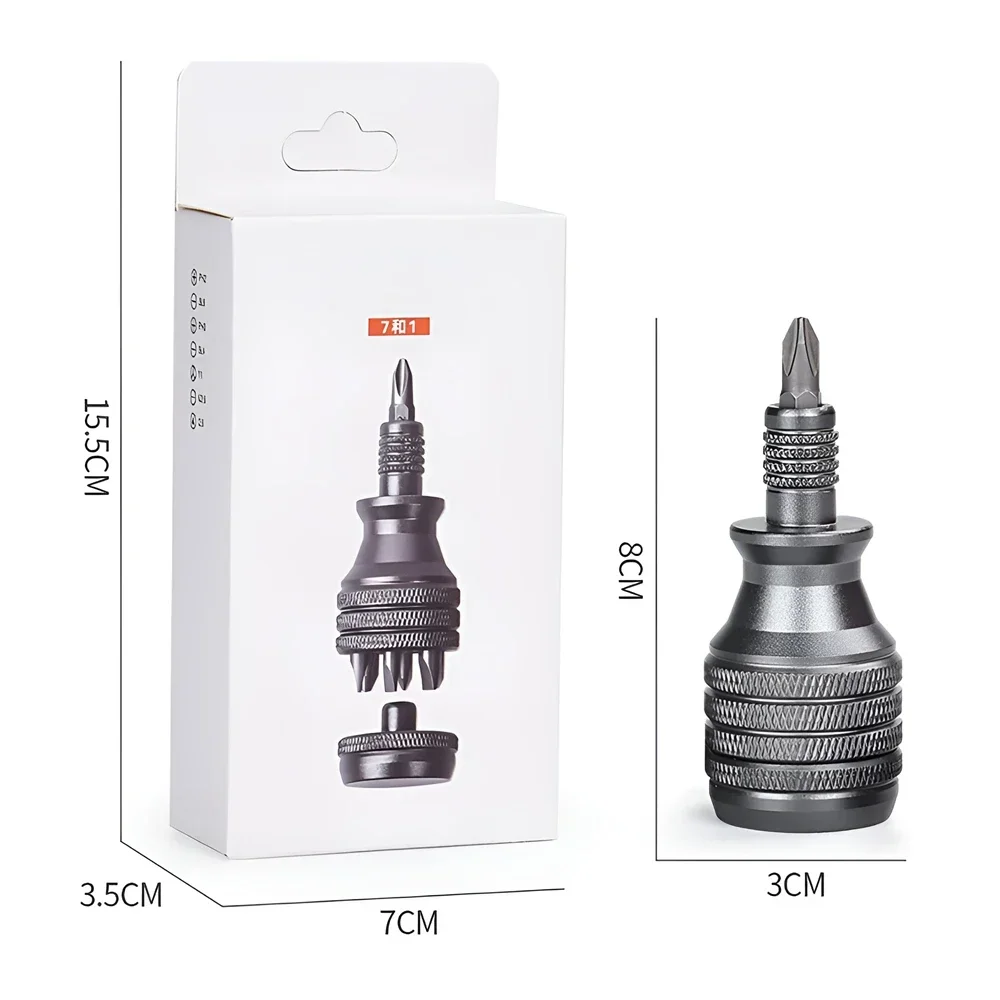 7 in 1 Mini Screwdriver Titanium Screwdriver 1/4 Inch Magnetic Phillips Torx Screw Driver Bit Kit Home Repair Tools image 4
