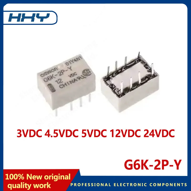 

1Pcs/lot G6K-2P-Y 3VDC 4.5VDC 5VDC 12VDC 24VDC New Signal Relay 8PIN For Relay Module DC12V