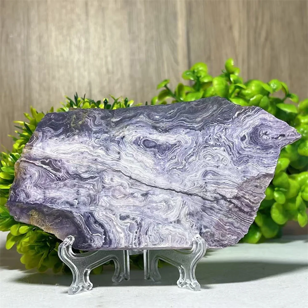 Crystal Natural Blue Malachite Slab Stone Quartz Slice Specimen Mineral Polished Home Room Decoration Geode Gift Energy+Stand