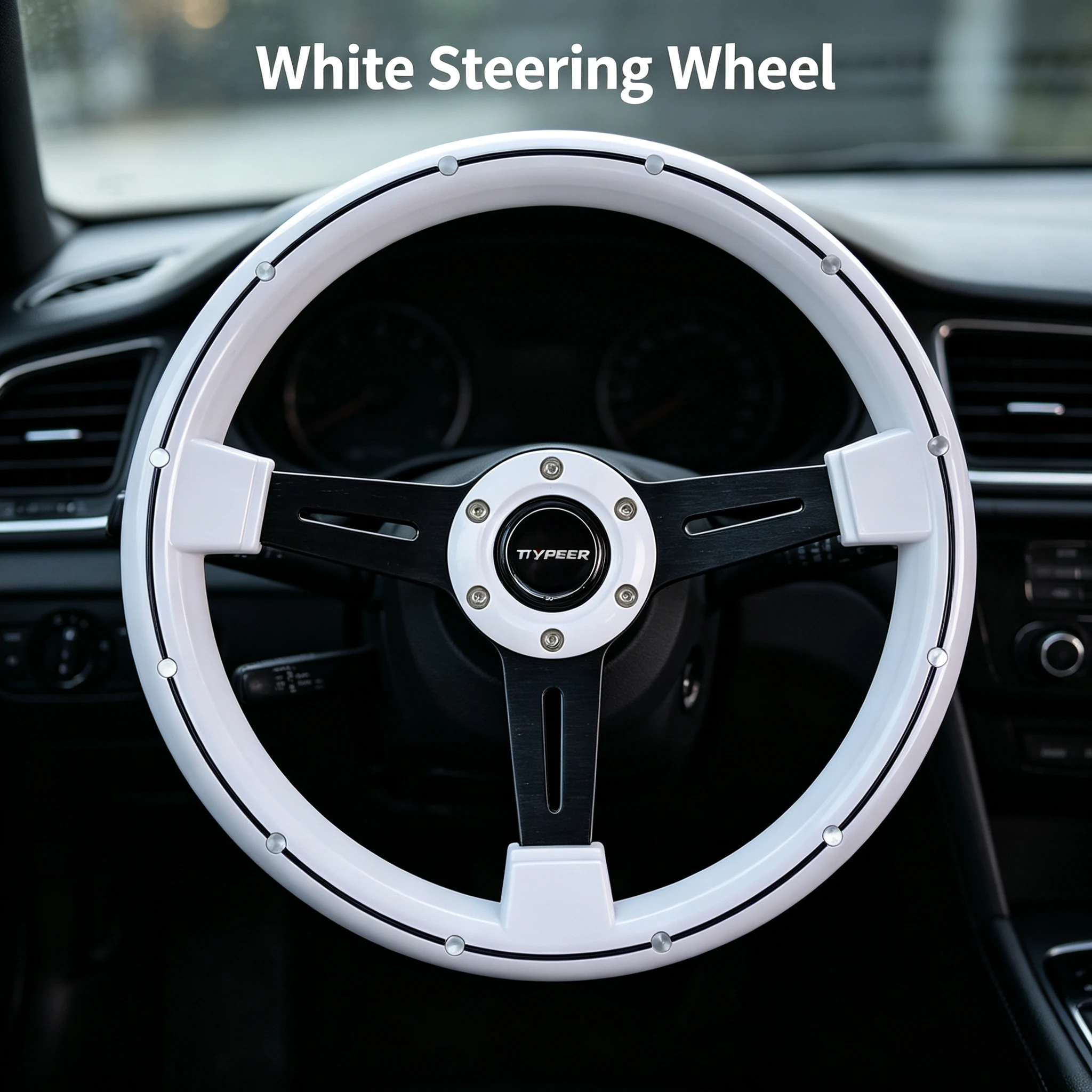 TIYPEOR Vintage Rivet Racing Steering Wheel Universal Old Car Modified Steering Wheel