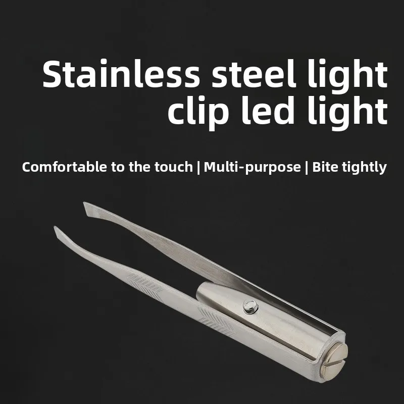 With LED Light Makeup Tool Portable Stainless Steel Smart Design Eyebrow Hair Remove Tweezer 1pc