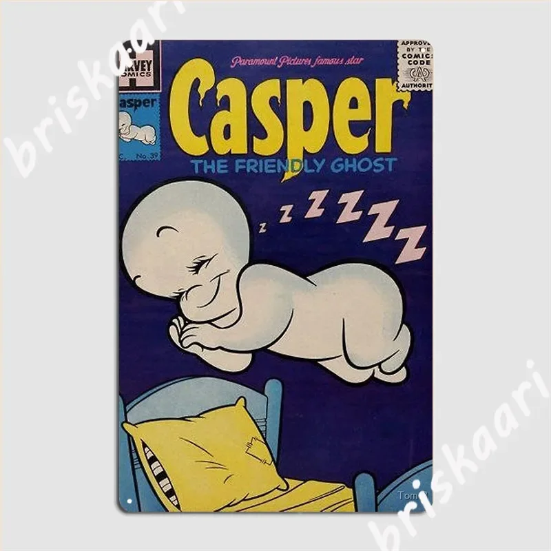 Póster de Casper el fantasma amable, placa metálica para pared de cocina, cartel de cine retro, cartel de hojalata
