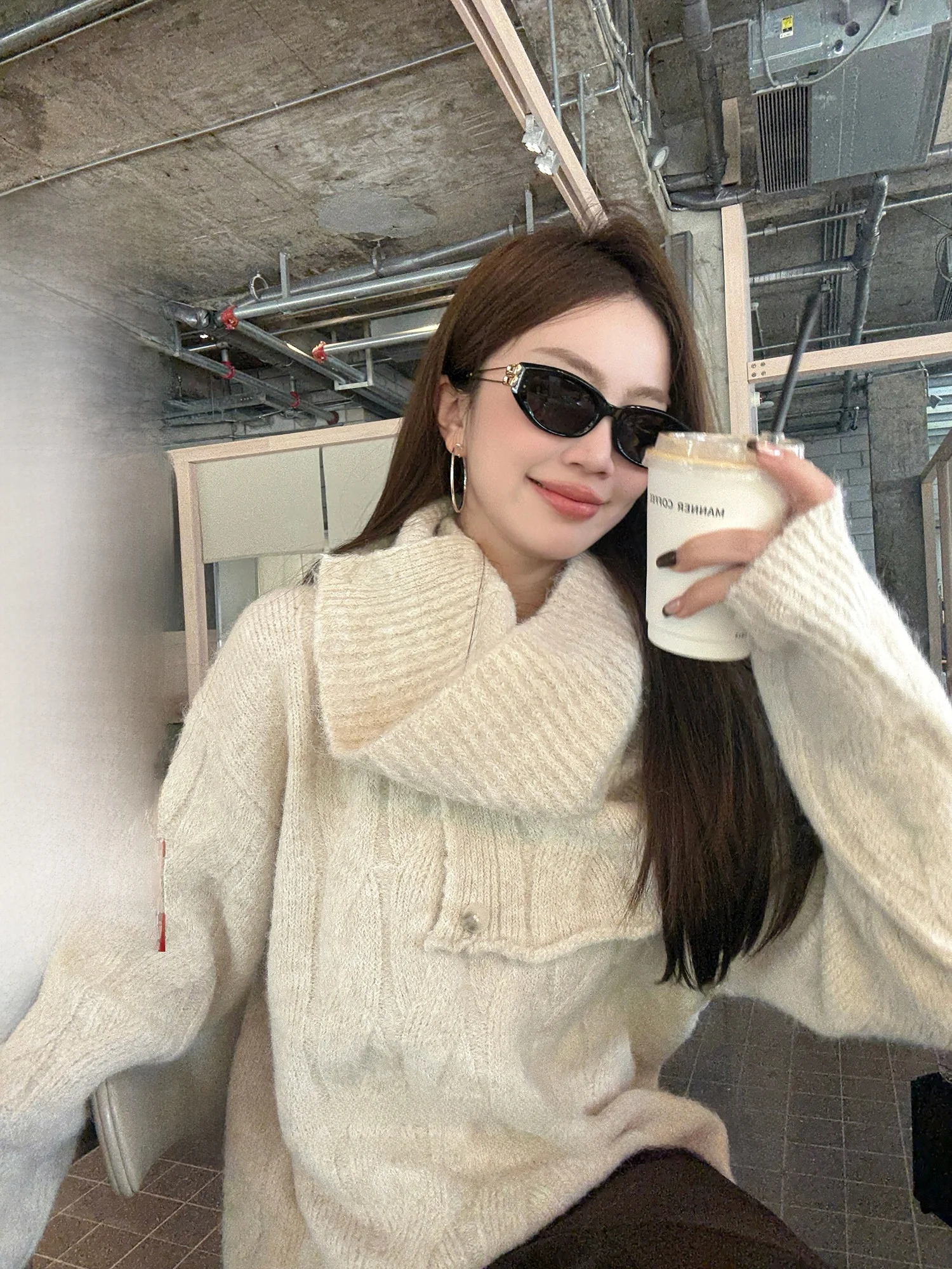 

Women's Lazy Sle Knitted Sweater Scarf Set Thiened Long Sve round Ne Pullover Polyester Nylon Wool Blend Autumn Winter
