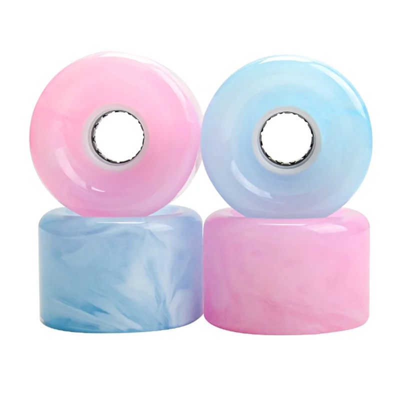 65X43Mm Skateboard Action PU Wheel Men and Women Longboard Surfboard Wheels Professional Wheel Luminous Wheel,Pink