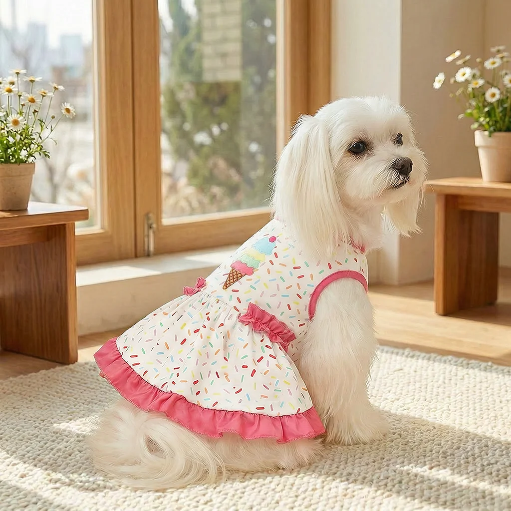 Vestido veraniego con estampado helado para perros y gatos - imagen 5