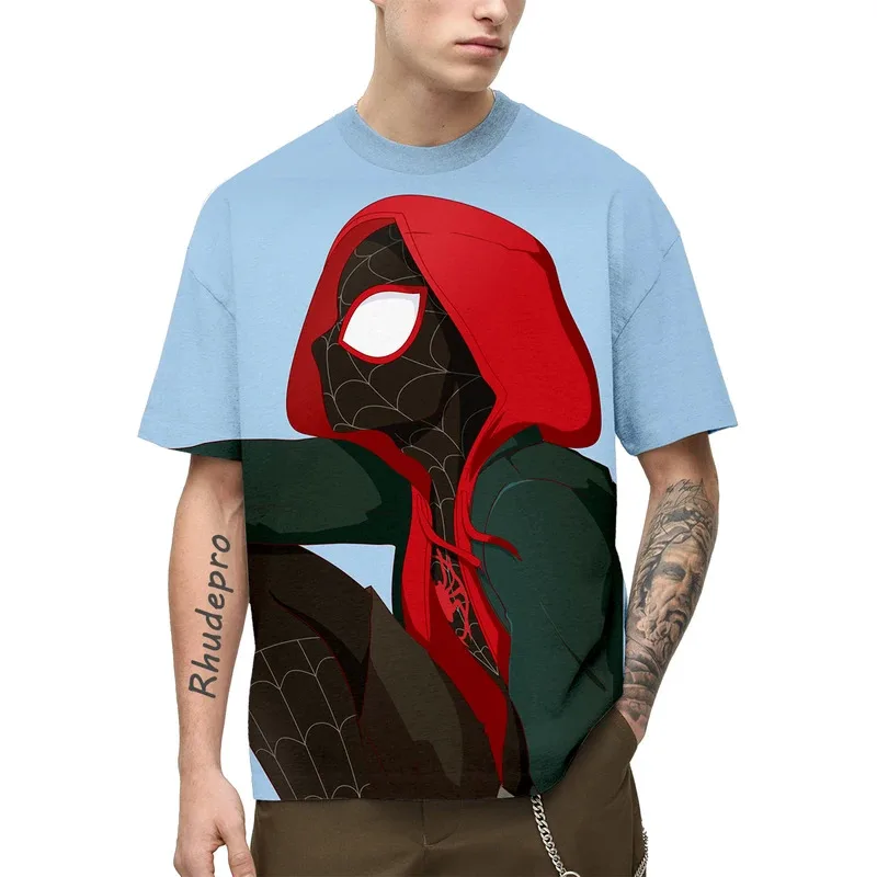 Miniso 2024 New Venom Movie T-shirt Avengers Men Women Short Sleeve Spider-Man Printed Top Groot Cute Cartoon Casual Kids