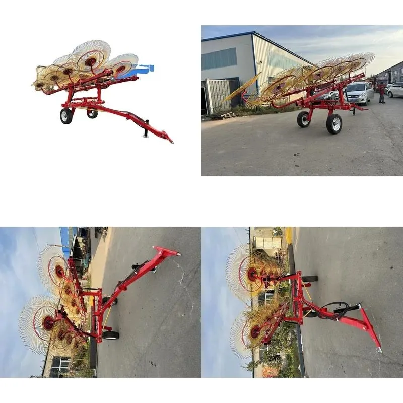 High Quality Small Hay Forage Rake Hydraulic Tractor Driven Finger Wheel Forage Machinery
