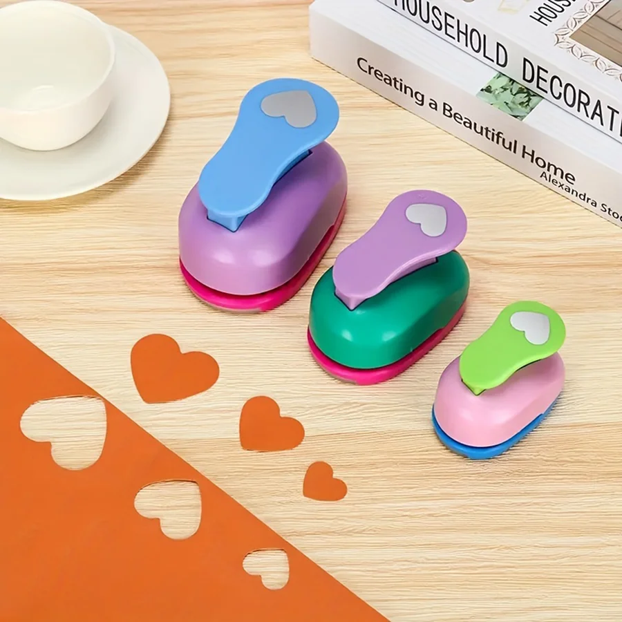 Random Color 9/16/25/38/50mm Heart Shape Punch DIY Craft Hole Punch for Scrapbooking Hole Punch