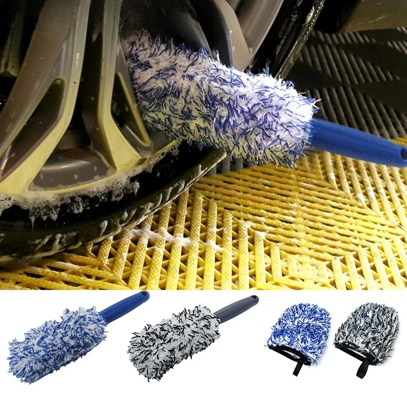 Car Cleaning Brush Car Cleaning Wheel Brush Super Soft Auto Detailing Pocket Mitt Brush Tool for Auto Care Accessories