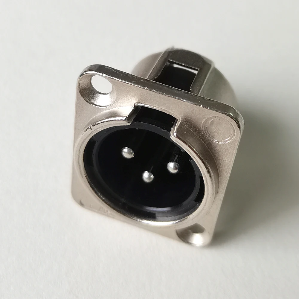 XLR 3-Pin 4-Pin 5-Pin Stecker Buchse Panelanschluss Audio-Mikrofon-Verbinder Schwarz Silber Vergoldet Kupferkontakt XLR Metallsockel – Detail 6