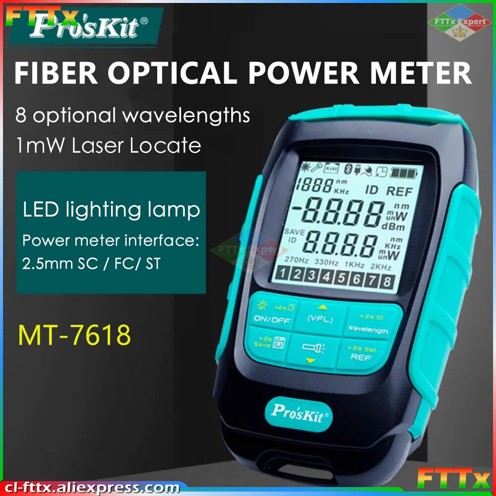 

3-in-1 Proskit MT-7618 Precision USB Mini LED Optical Fiber Power Meter Visual Fault Locator 1mW Laser Output Self-calibration