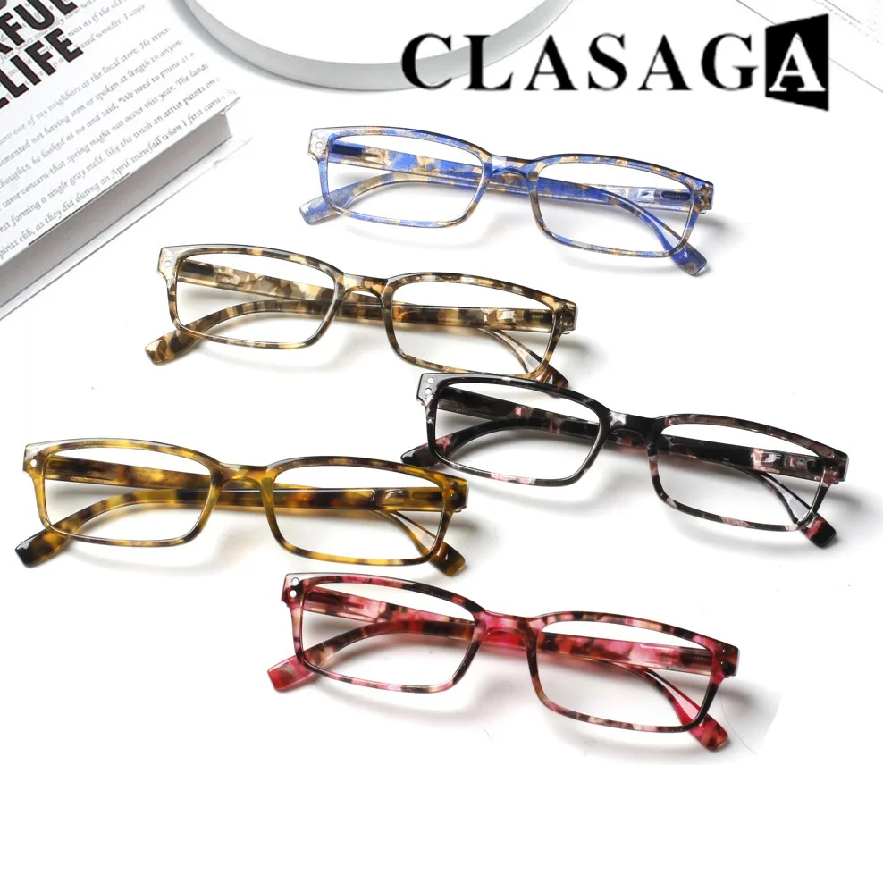 

Fashion Reading Glasses Rectangular Ultra Clear Lenses Men's Women's Presbyopia Glasses with Spring Hinges Optical Glasses