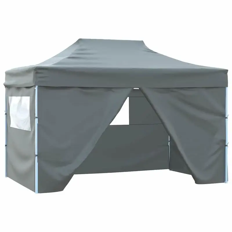 Tente pliante pop-up avec 4 parois latérales, 3 x 4,5 m, anthracite