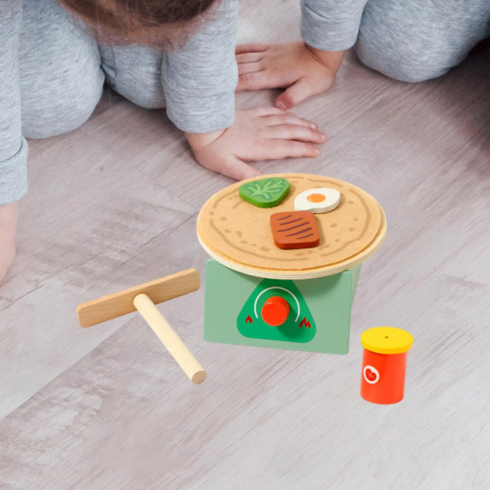 Houten pannenkoekspeelgoedsets Pannenkoekspeelset Leerspeelgoed Doe alsof keukenaccessoires voor jongens, kindercadeau