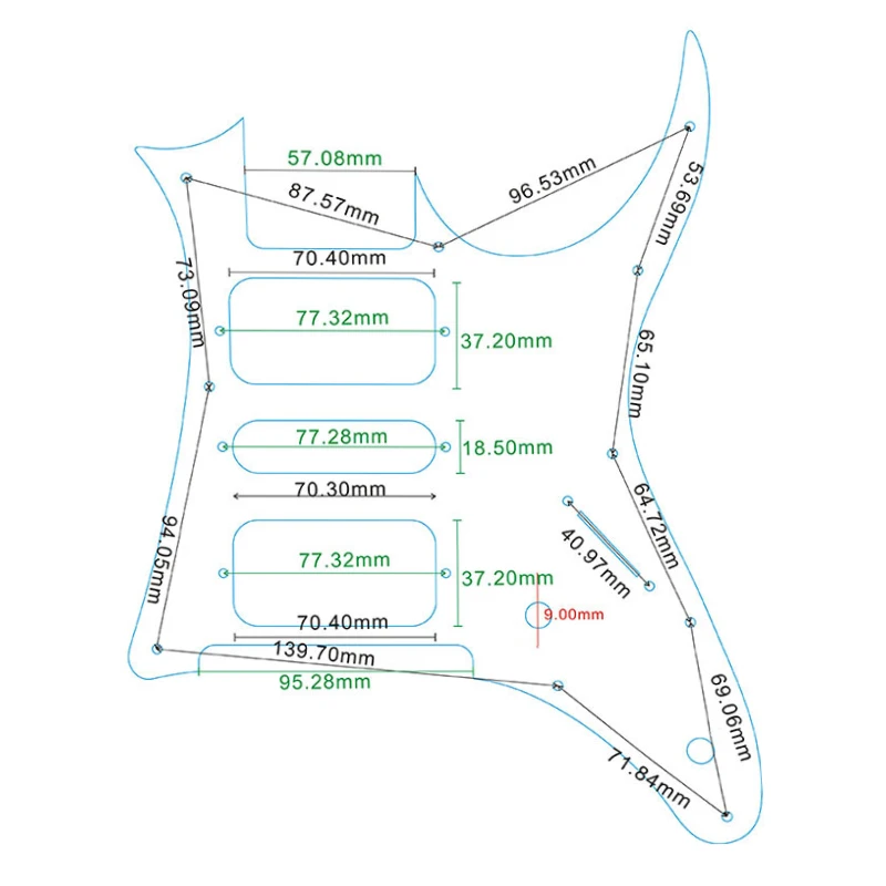Pleroo Custom Guitar Parts - For MIJ Ibanze GRG 250 Guitar Pickguard HSH Humbucker Pickup Scratch Plate Replacement