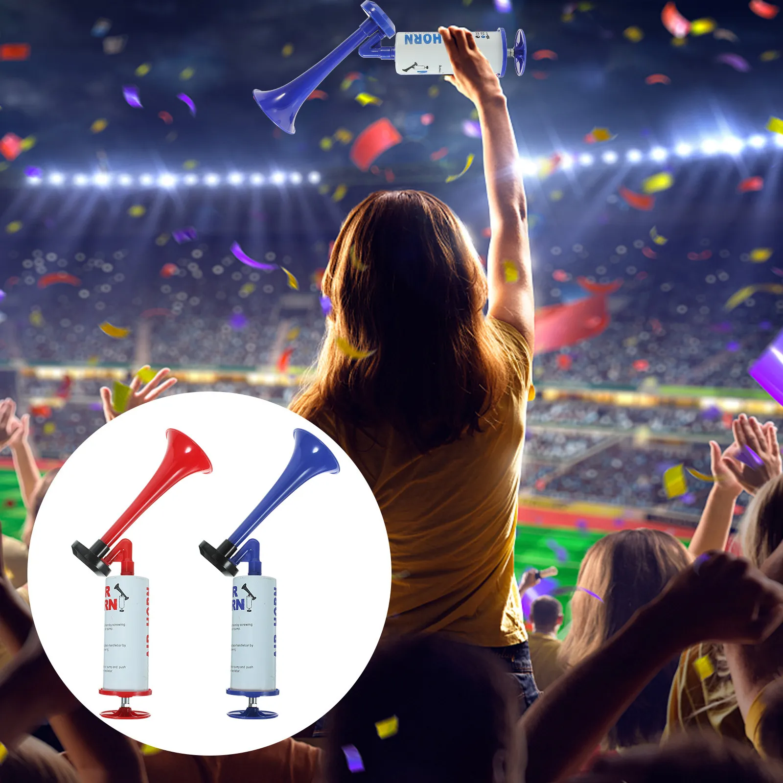 

2 шт. ручные воздушные горны для футбольных мероприятий, гудки для болельщиков, сувениры для футбольных вечеринок, портативные насосные шумогенераторы