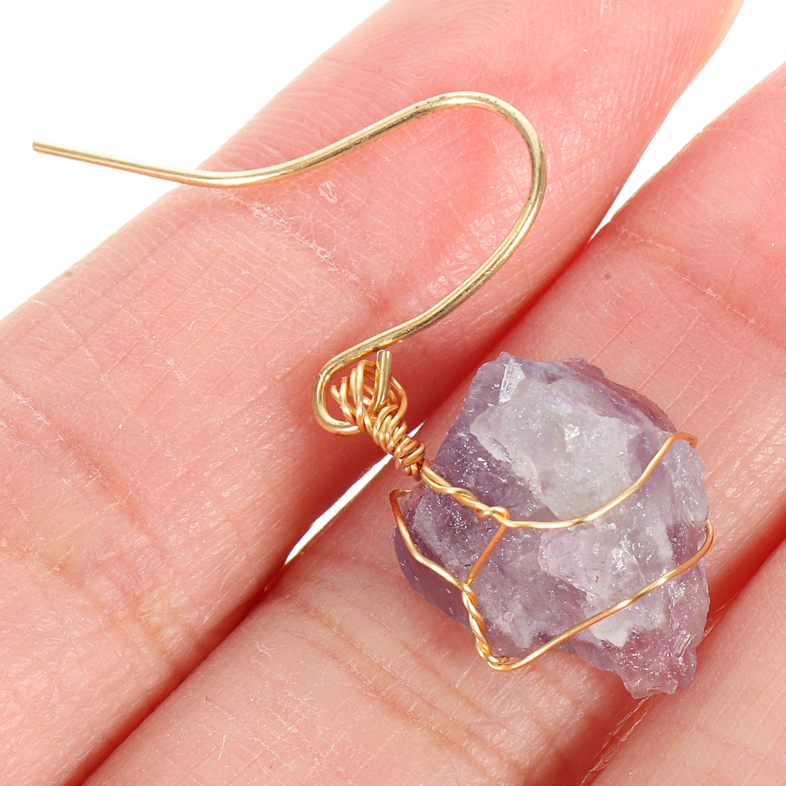 

Amethyst Crystal Dangle Beaded Hook Earrings Hook H made Stone Jewelry Gifts Party Dangle Earrings For Women Accessories