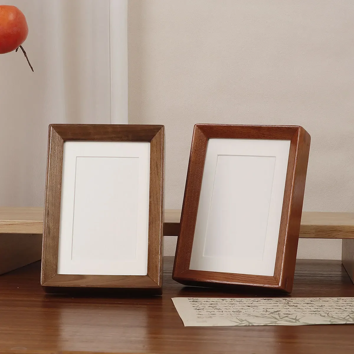 Solid Wood Right Angle Photo Frame 6/8-inch 10-inch & A4 Picture Frame High-grade Walnut Wood Display Frames Home Decor Gifts