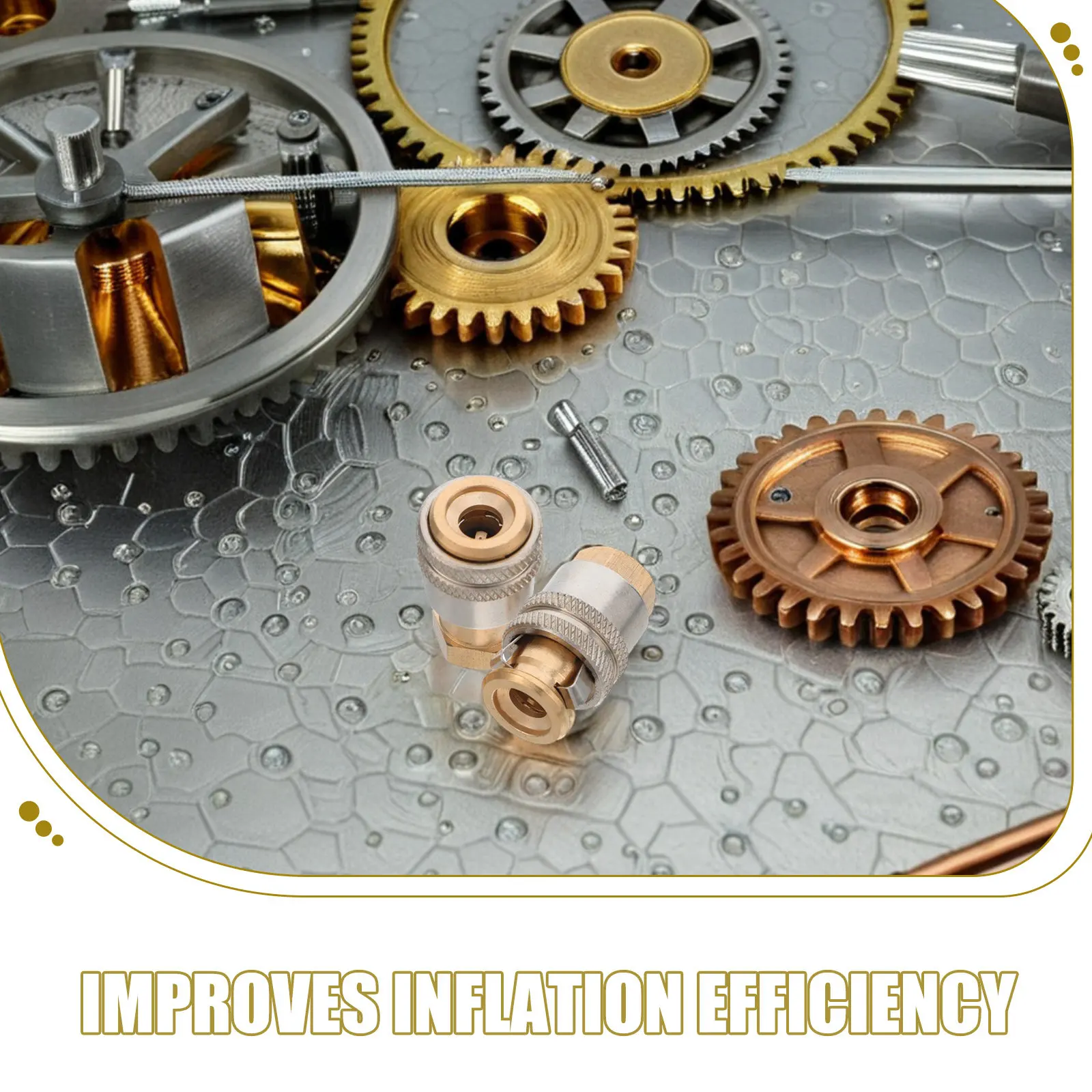 2Pcs Air Chuck Inflatable Chuck For Mechanic Self-locking Tire Inflator Brass Quick Heavy Duty Compressor