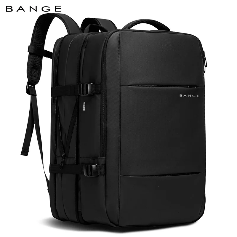 BANGE Expandable Travel Backpack Men Business Backpack School USB Charging Bag Big Capacity 15.6 inch Laptop Waterproof Bag Pack