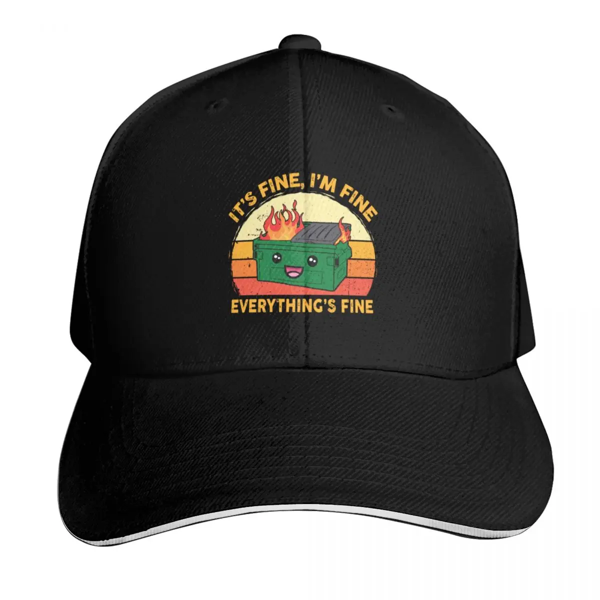 It's Fine I'm Fine Everything's Fine Lil Dumpster Fire Baseball Cap Men Women Casual Summer Sport Sun Cap