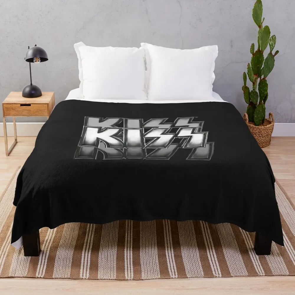 

KISS! KISS! KISS! simple logo design Throw Blanket Vintage Luxury St Blankets