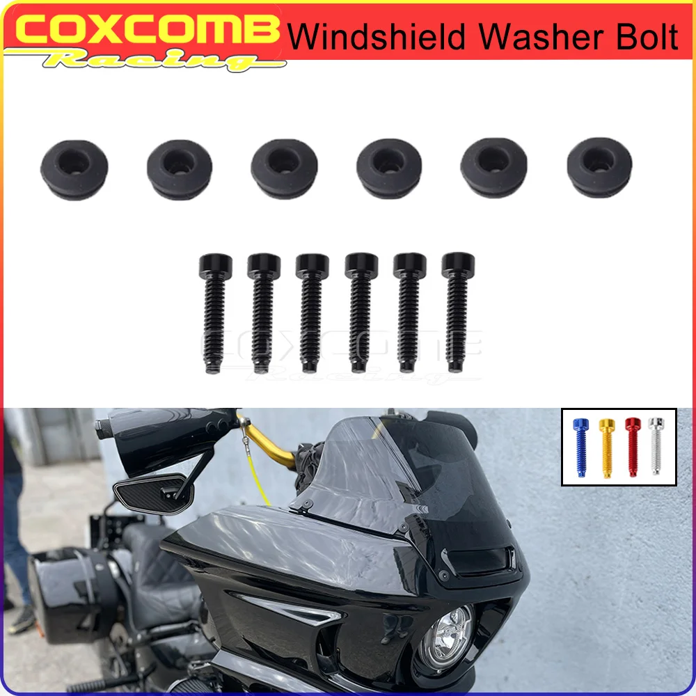 

Black Windscreen Nut Bolt Washer Screw For Harley Softail Low Rider ST EI Diablo 117 Motorcycle Windshield Fairing Fasterner Kit