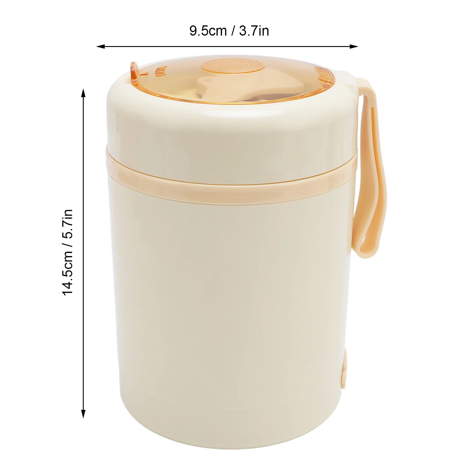 Kotak Makan Elektrik Penghangat Makanan Baja Tahan Karat 304 60 ° Stoples Makanan Terisolasi USB 600ml Anti Bocor dengan Sendok, Suhu Konstan