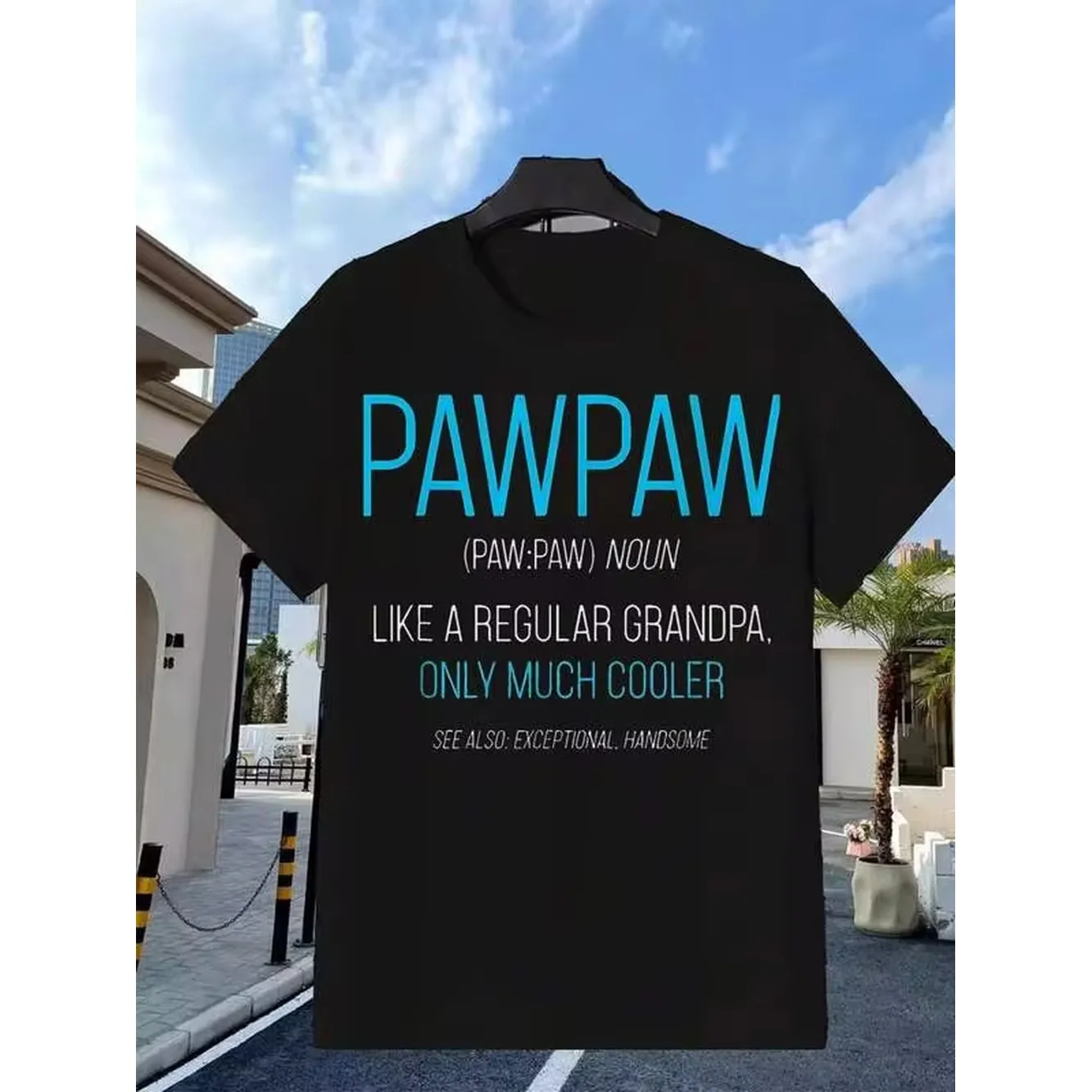 Pawpaw TShirt Black Noun Like Regular Grandpa Only Much Cooler Text Ideal Grandfather Gifts Family Reunions Father'S Day Moisture-Wicking Crew Neck