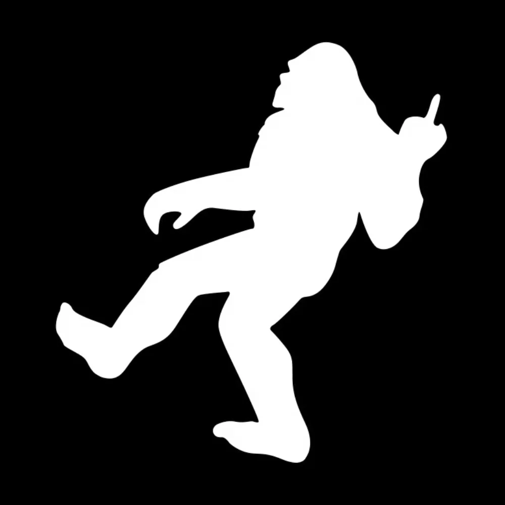 Car Stickers Funny Sasquatch Big Foot Middle Finger Waterproof Vinyl Decal Car Window Side Cars Trucks  Accessories