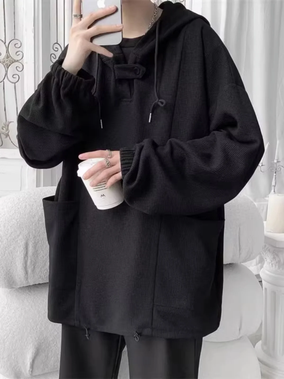 

Мужские толстовки с капюшоном, цвета Diamond Blue Navy, однотонные, простые, повседневные, универсальные, для ежедневной носки, термо.
