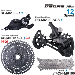 SHIMANO DEORE M6100 12speed Groupset with Right Shifter Rear Derailleur Chain Original and 11-50T/52T Cassette Sprocket