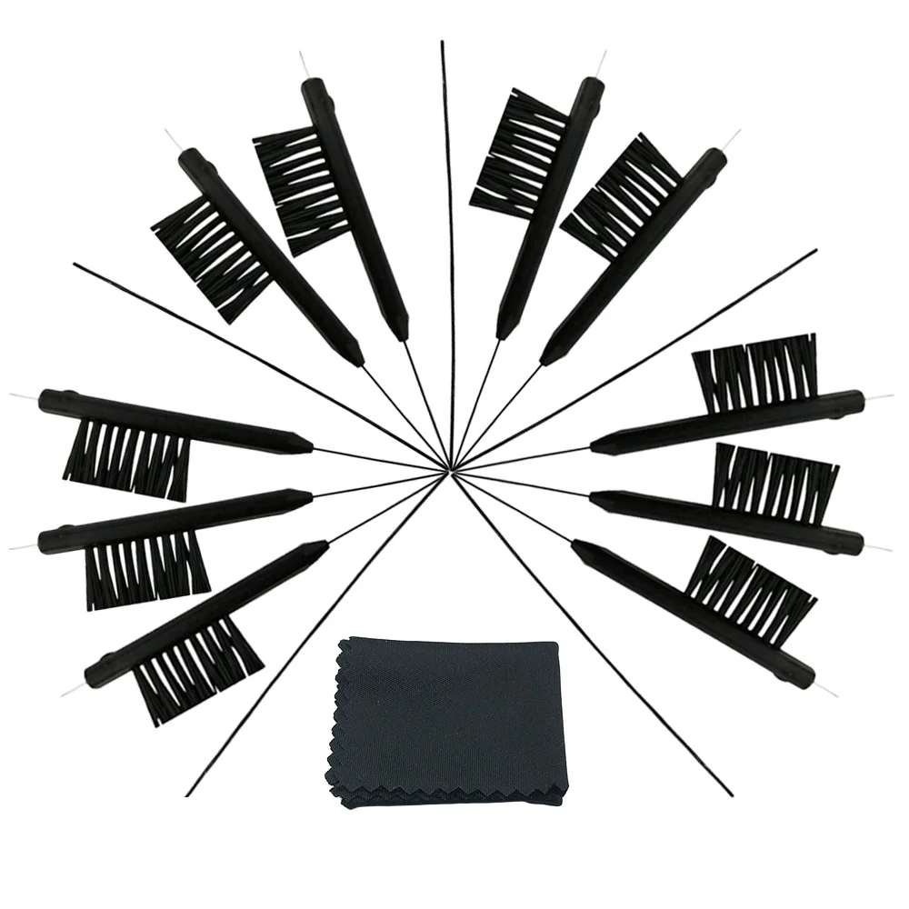10 Pieces Multifunctiona Hearing Aid Cleaning Brush with 4pcs Wax Loop, Magnet and Built in Vent Cleaner