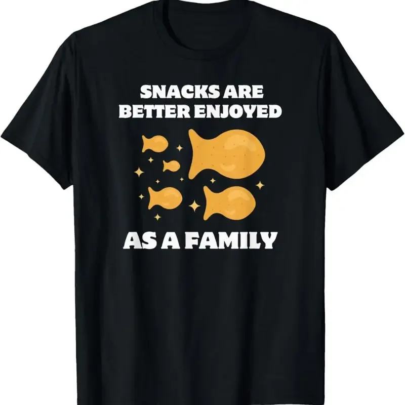 Crackers de peces dorados, los aperitivos Fam son mejor desoyados como una familia, camiseta