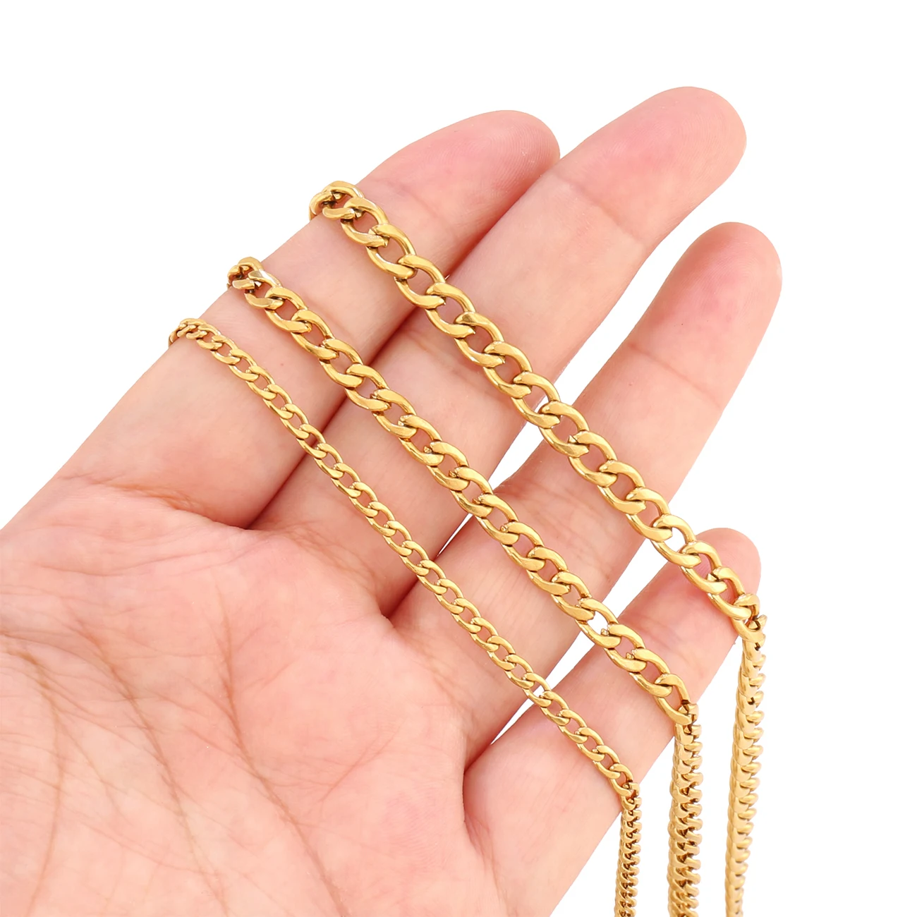 1Meters Stainless Steel Bulk Chains Findings Cable Link NK Chain for Jewelry Making Accessories DIY Neckalce Bracelet Material
