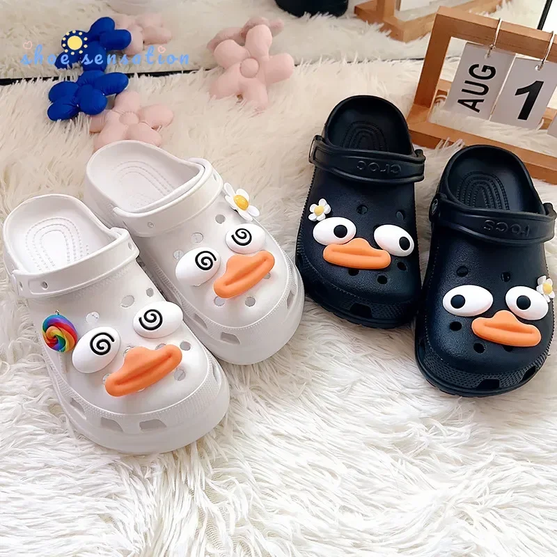 2024 Children Shoes Accessories DIY Decoration Cartoon duck heart mouth decoration shoe flower accessories