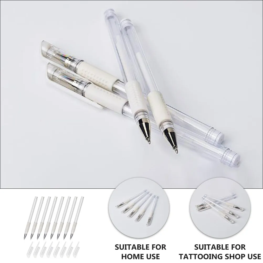 8Pcs Single Head Skin Marker Pen Hygienic Safe Tattooing Pen for Professional Artists Fine Point Waterproof Marking Tool Skin
