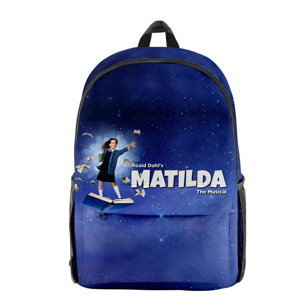 Imagem -03 - Harajuku Roald Dahls Matilda The Musical Movie Pupil Bookbag 3d Print Notebook Mochilas Impermeável Mochilas de Viagem Oxford