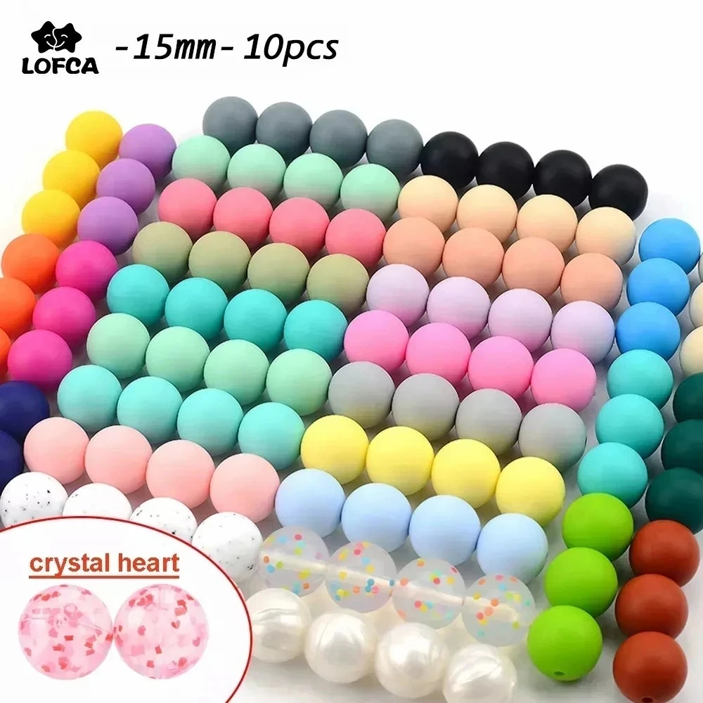 Baby Teethers 15mm 10pcs Silicone Beads Round Tie Dye Baby Teething Toddlers Toy Soft Chew Beads Food Grade Gift Pacifier Clip