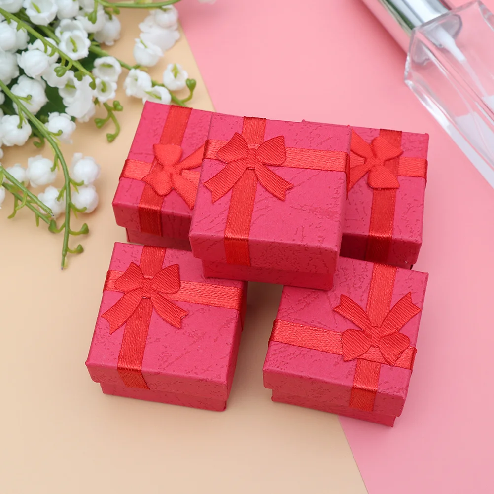 

12pcs Bowknot Jewelry Boxes Elegant Storage Case For Rings Ear-Studs Gift Present Box Ladies Compact Lightweight Container